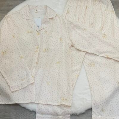 Pink Bunny Floral Lounge Set Long Sleeve - 粉色小兔碎花居家服（长）