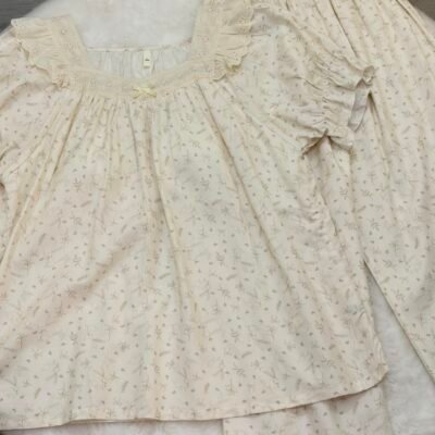 Cream Princess Short Sleeve Long Pants Set - 奶杏公主短袖长裤