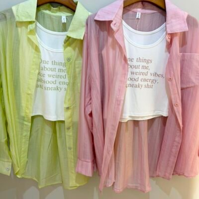 Long Sleeve Jacket & Tank Set - 长袖外套+背心