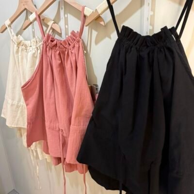 Linen Blend Drawstring Set - 棉麻抽绳套装