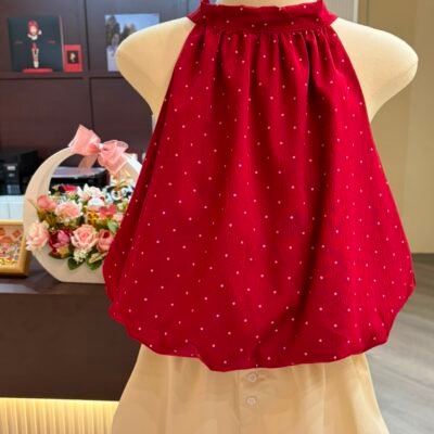 Bubble Hem Halter Top - 花苞挂脖上衣