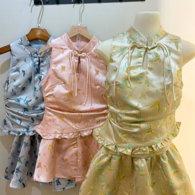 Butterfly Bow Two-Piece Set - 蝴蝶新年套装